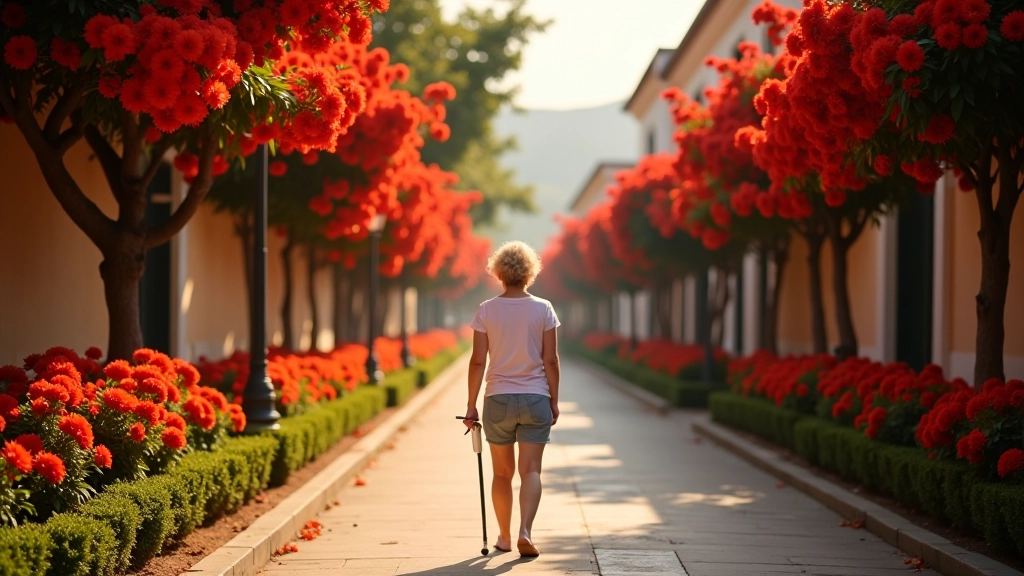 Flamboyanes en floración con flores rojo anaranjadas